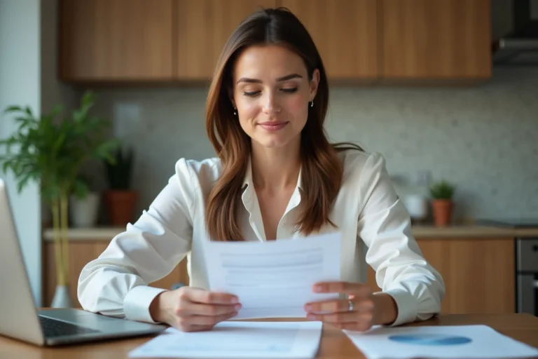 Femme d'affaires en réunion à la maison